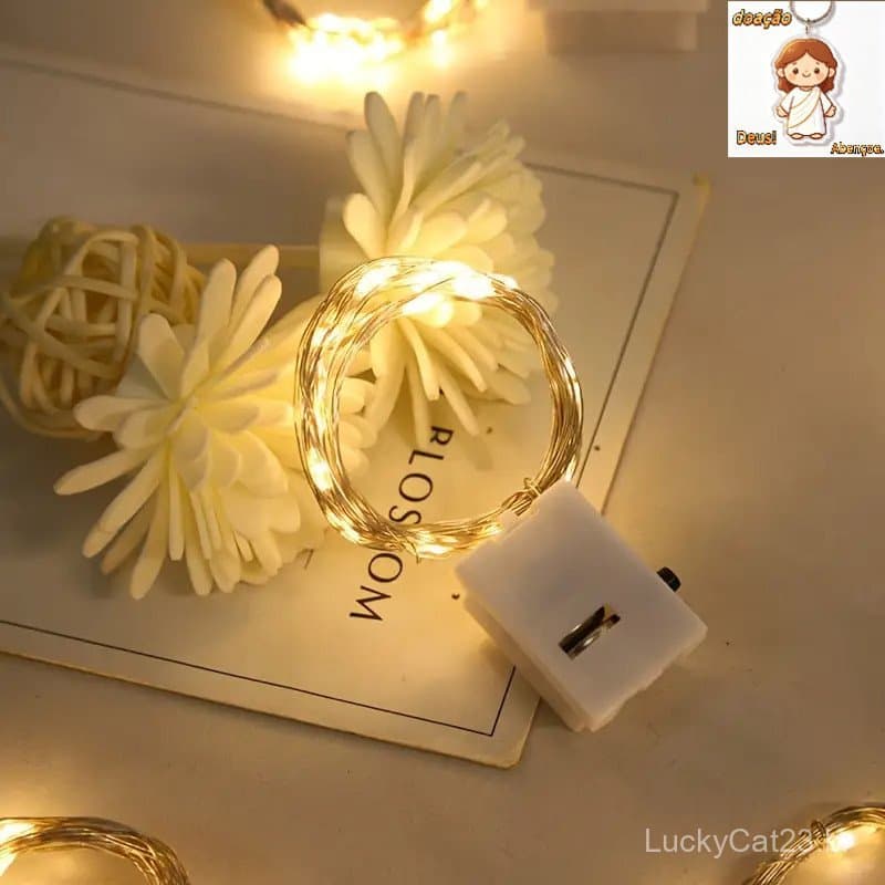 10 Peças Fio De Fada De Led Colorido 2m Para Decoração De Natal Festa Ano Novo Casamento Luz