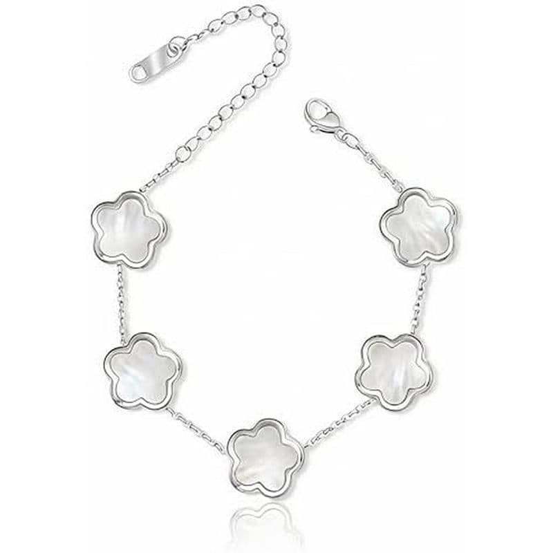 Conjunto De Joias De Trevo De Cinco Folhas Para Mulheres | Brincos De Colar Com Pulseira Banhada A Ouro 18K Gargantilha