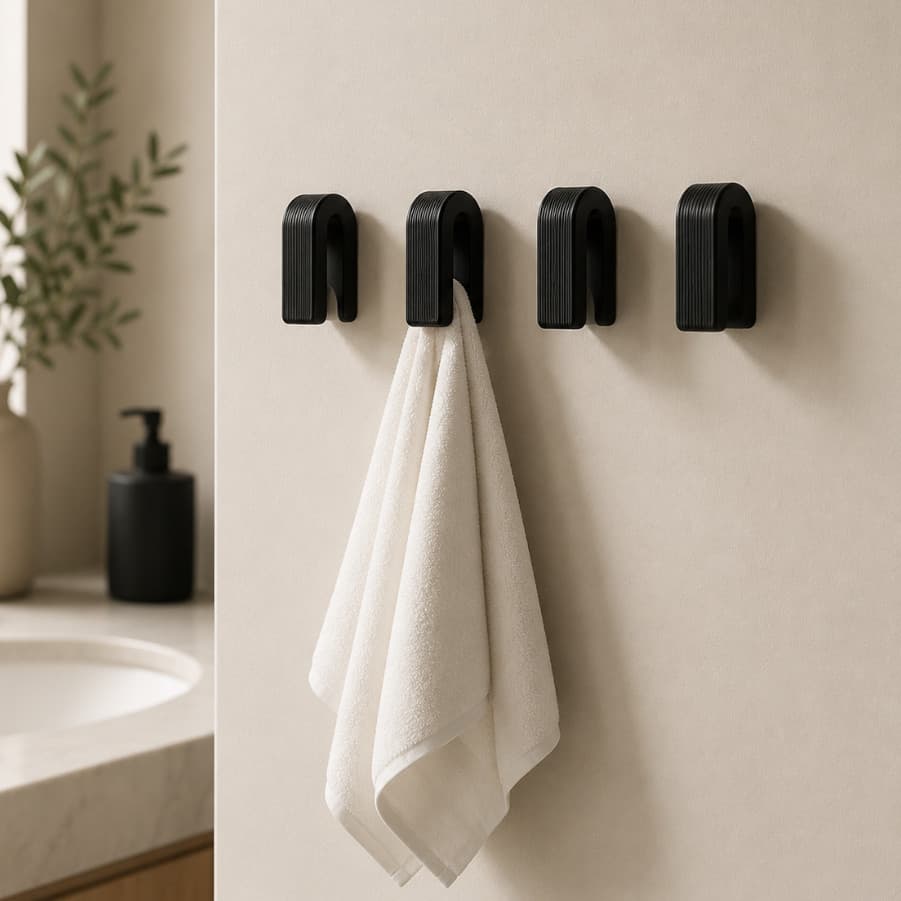 Kit Gancho de Parede Moderno com Fita Dupla Face 3M para Toalhas de Banho, Toalhas de Rosto