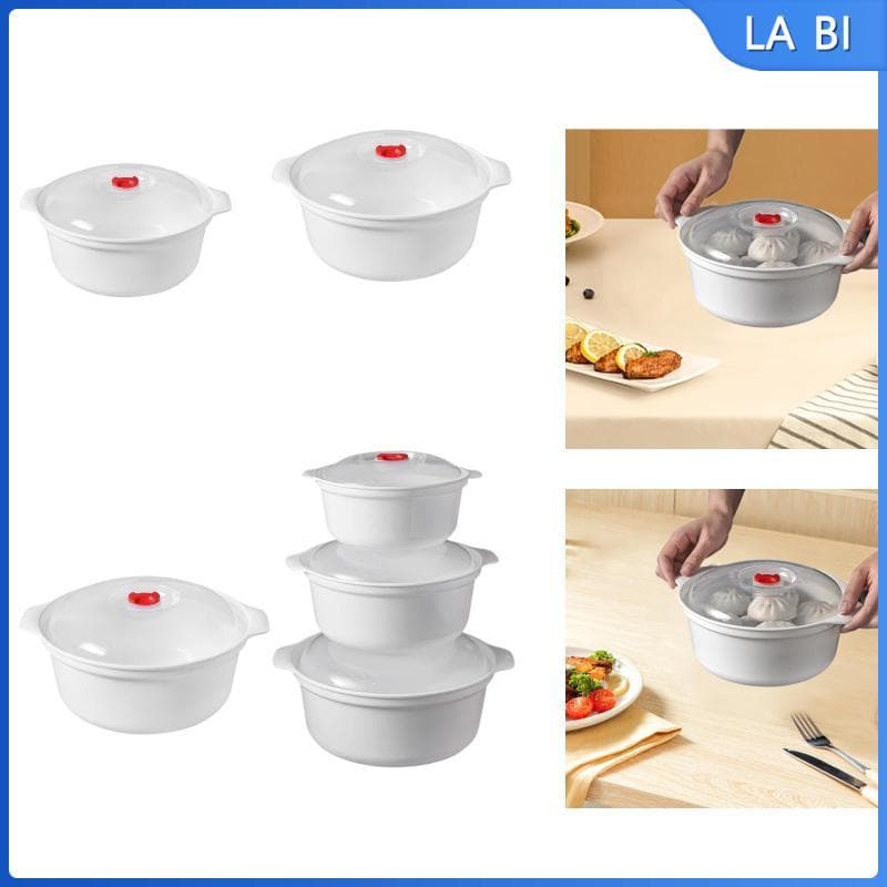 [Wishshopeehhh] Tigela De Micro-Ondas Com Tampa Panelas De Cozinha Para Dormitório De Escritório Natal 25x11.5cm