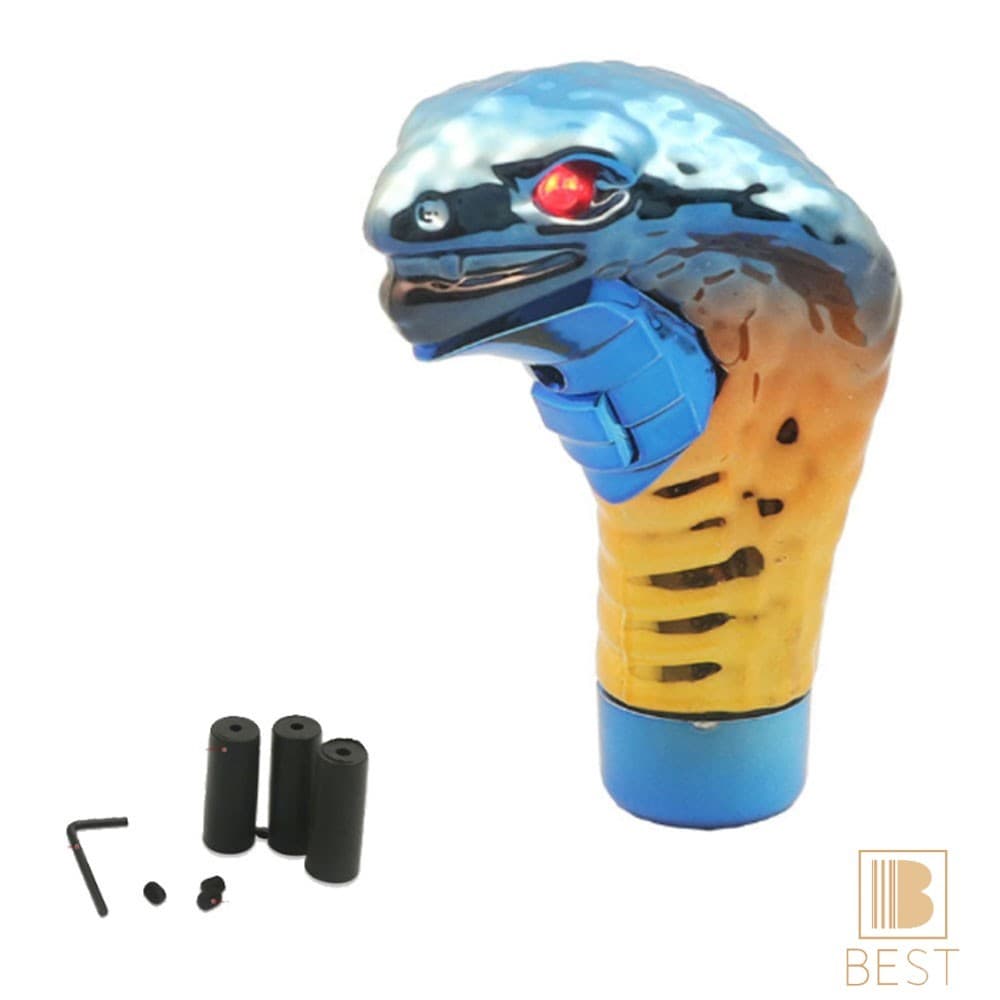 Botão De Mudança De Marcha Em Forma De Cobra Com Cabeça De Cristal LED-Varas Manuais Universais Para Carro