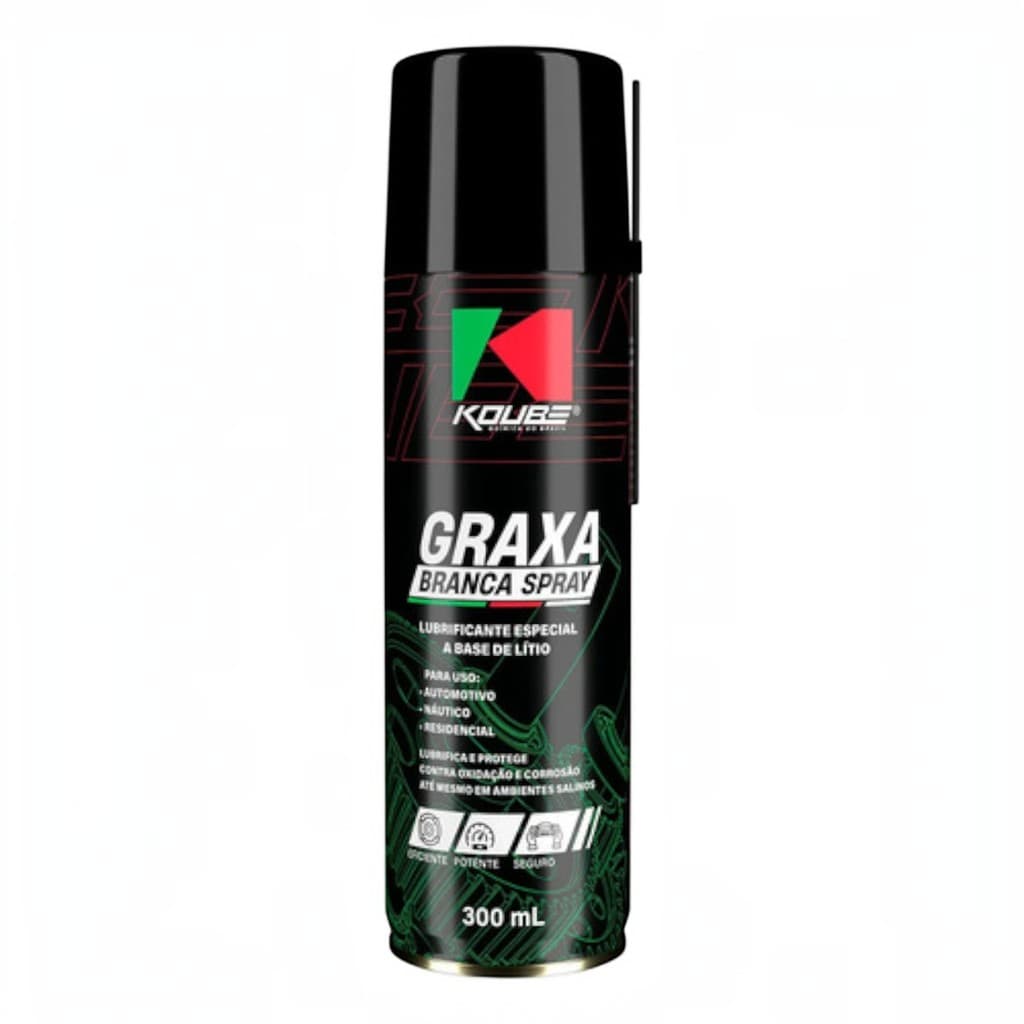 Graxa Branca Spray 300ml Koube Lubrificante Corrente Moto Bike Dobradica Portao