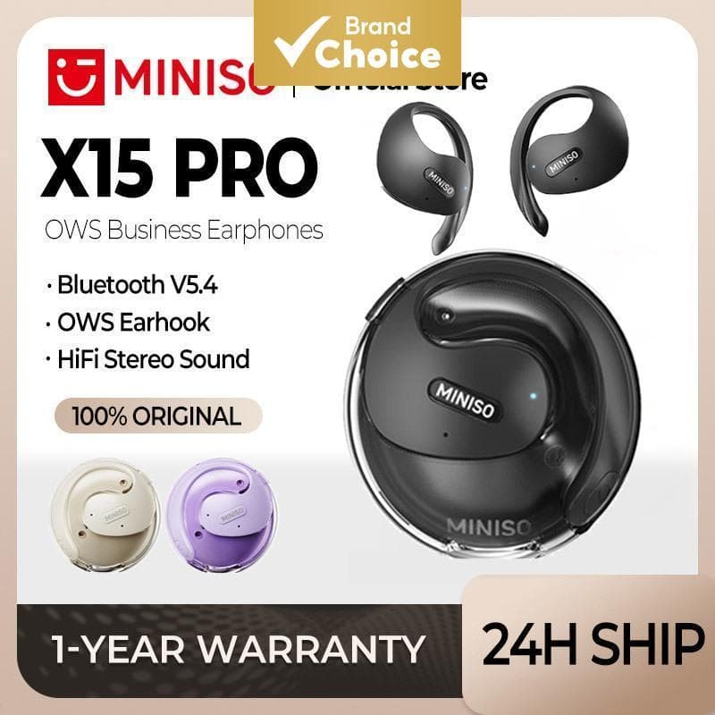 MINISO X15 Pro OWS Fones De Ouvido Abertos Bluetooth Esportivos Com Microfone À Prova D'água HiFi Estéreo Sem Fio