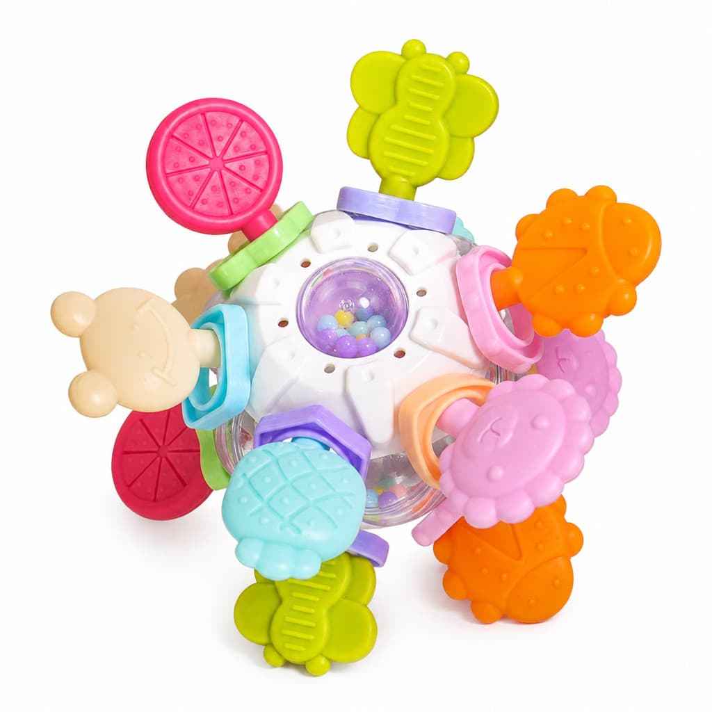 Mordedor Silicone Macio 12 Pontas Chocalho Ball Bolinhas Massageadoras