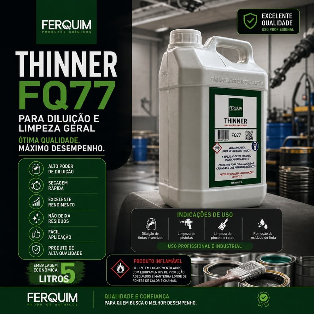 Thinner FQ77 Ferquim Solvente para Diluição de Tintas