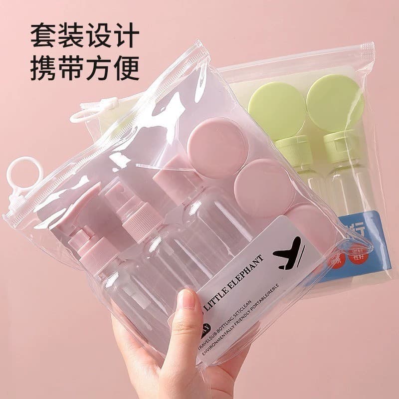 Kit de viagem com frascos recarregáveis, tipo pressão, prático para transportar, para creme facial, produtos de cuidados