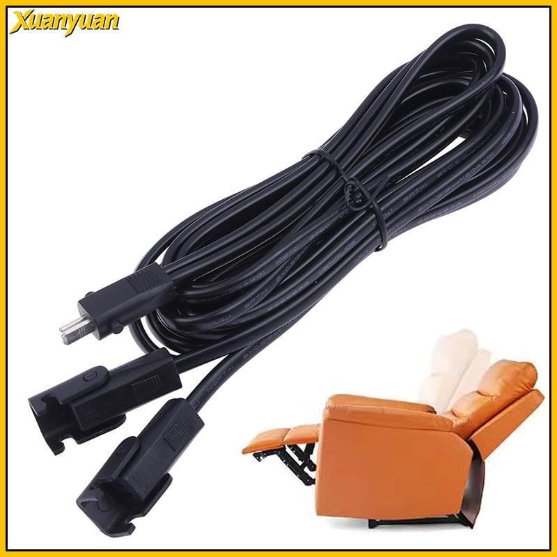 XYuan Cabo De Extensão Para Cadeira De Massagem Reclinável 1 A 2 Multiuso Substituição De 2 Pinos Sofás Reclináveis Cade