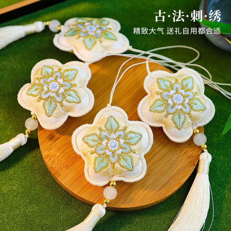 [Wang Zheng] Novo estilo chinês bordado saquinho borla pingente estilo chinês Hanfu acessórios atmosfera de férias saqui