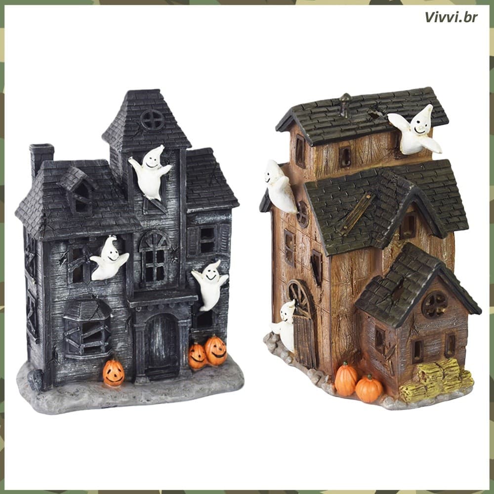 Estátua Fantasma Luminescente Azul Com Luz LED Decoração De Halloween _VVI