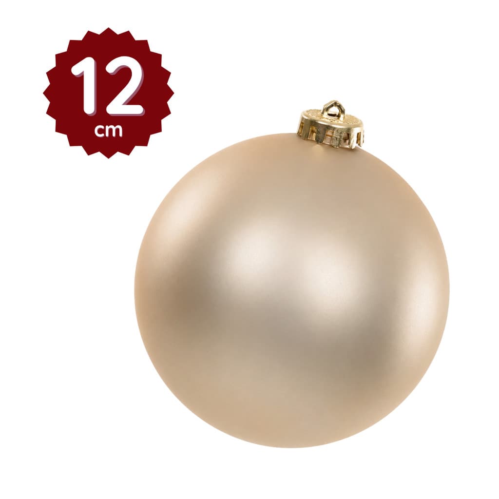 Bola Natal Gigante 12cm Champanhe Fosca Enfeite Árvore Natalina Luxo Unidade