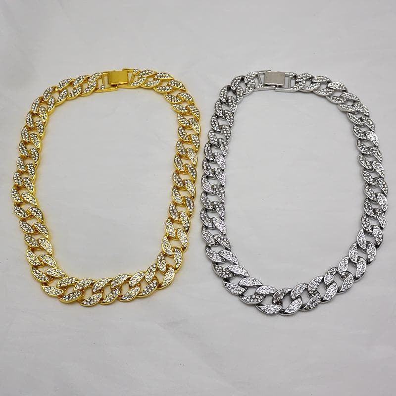 Hip Hop Cross-Border em forma de u cheio de diamante liga cubana corrente masculino feminino colar Design europeu americ