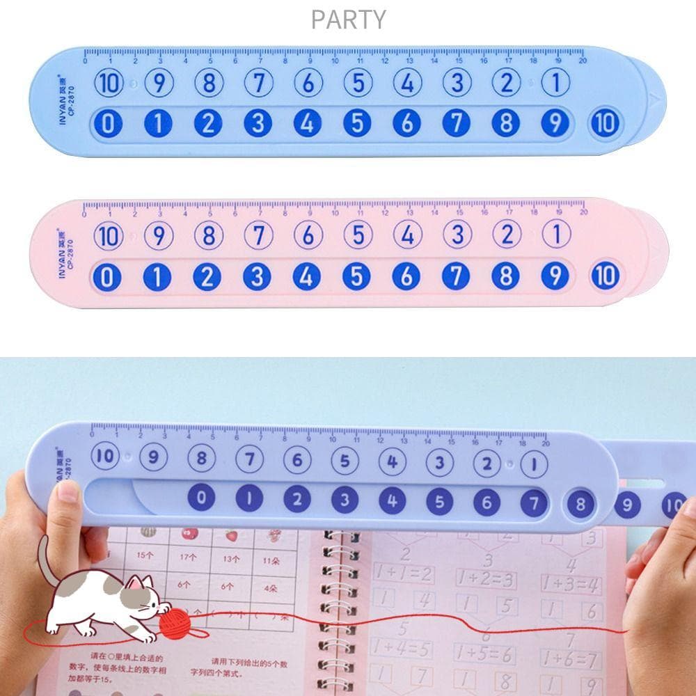 Régua De Subtração De Festa , Decomposição Matemática De Plástico Portátil , Rosa/Azul Dentro De 20 Adição