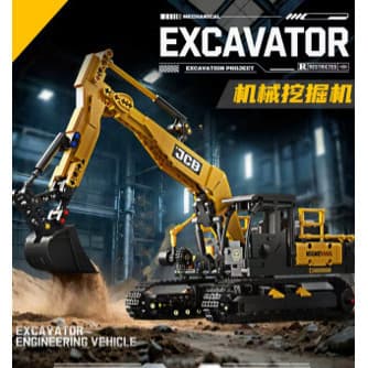 [Novo produto] Blocos de construção de veículos de engenharia de máquinas militares Escavadeira linkável Bulldozer Boy m