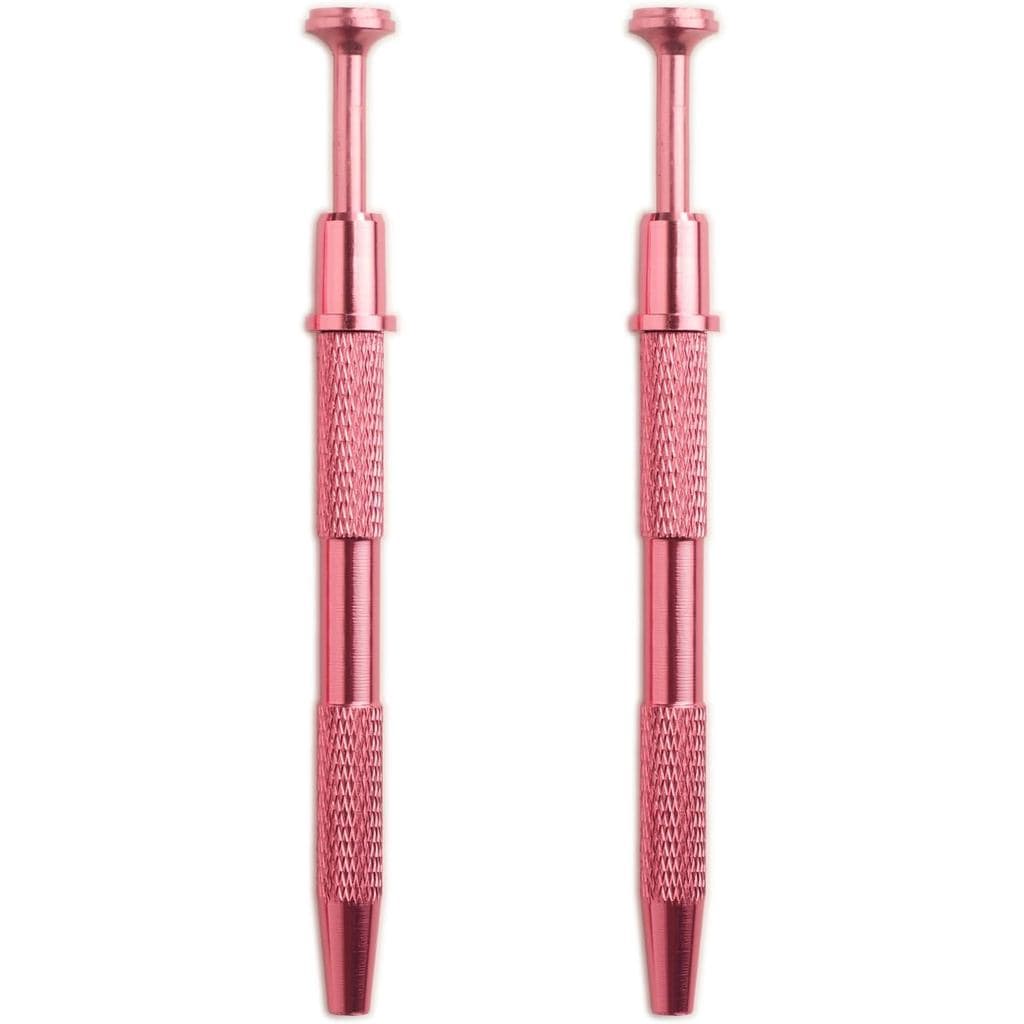 Aluminum Precision Grabber Tool Set 2PCS 4-Claw IC Chip Pick-Up Pens Pink for Electronics Work,Jewelry Making,Nail Decor