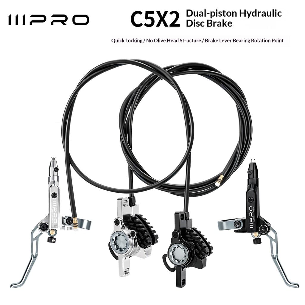 IIIPRO Mountain Bike Freio de óleo Pistão duplo Disco de óleo CNC Pinças integradas Kit de freio a disco hidráulico