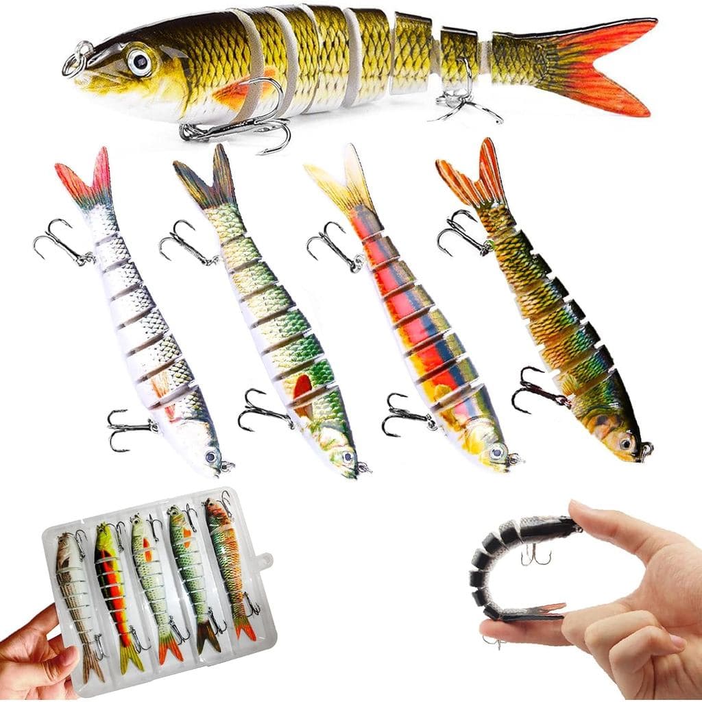 Isca de Pesca para Robalo em Água Doce e Salgada, Iscas Artificiais com Anzóis Triplos, Iscas Artificiais de Afundamento