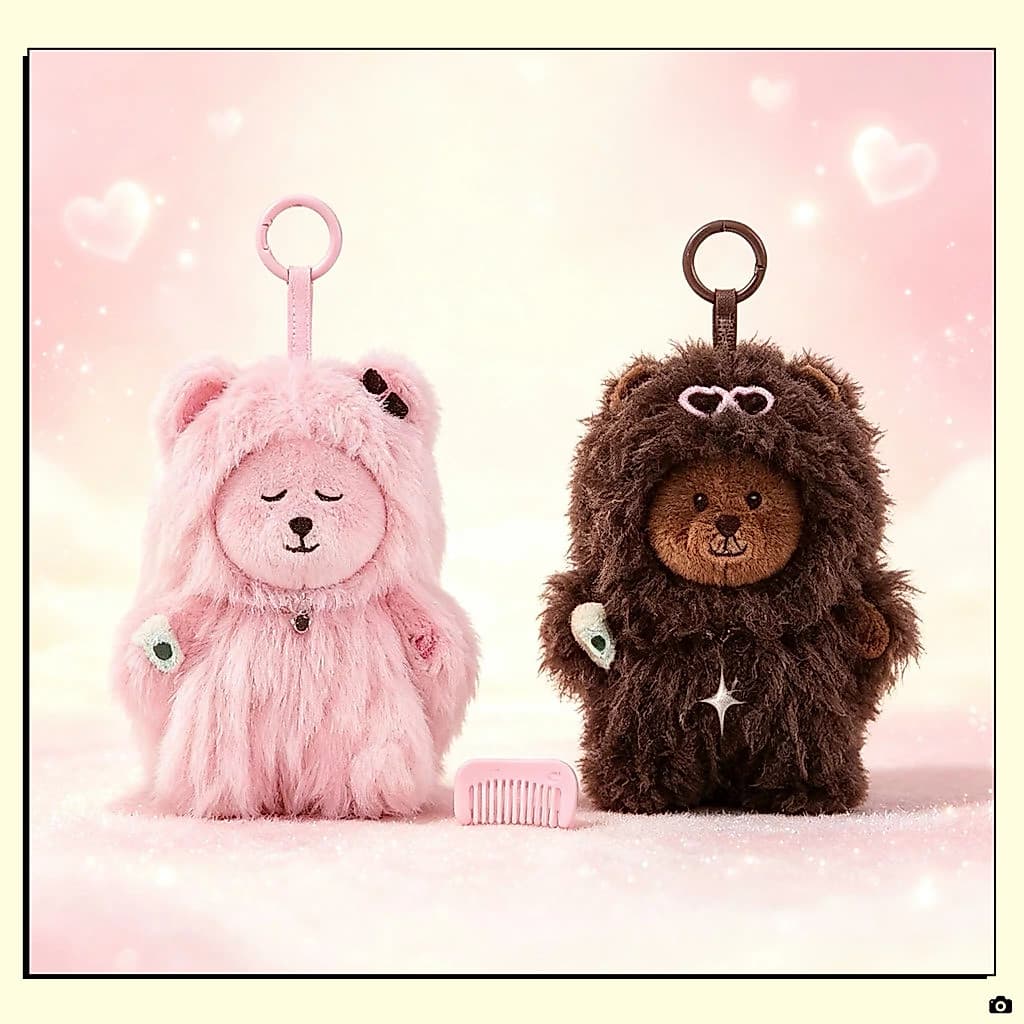 2026 Starbucks Tanabata Limited CP Bear Store Manager Boneca Pingente Rosa Tímido Suave Urso Peludo Han Han Han Encaraco