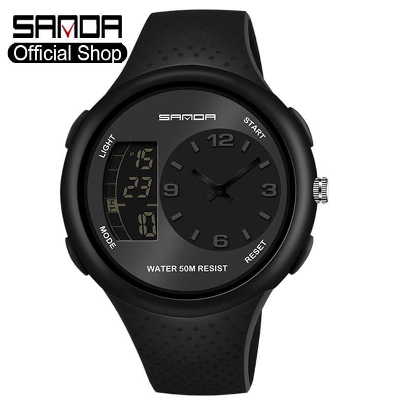 SANDA Relógio Masculino Cronógrafo À Prova D 'Água Tela Dupla Multifuncional Esportes Moda Relógio Masculino