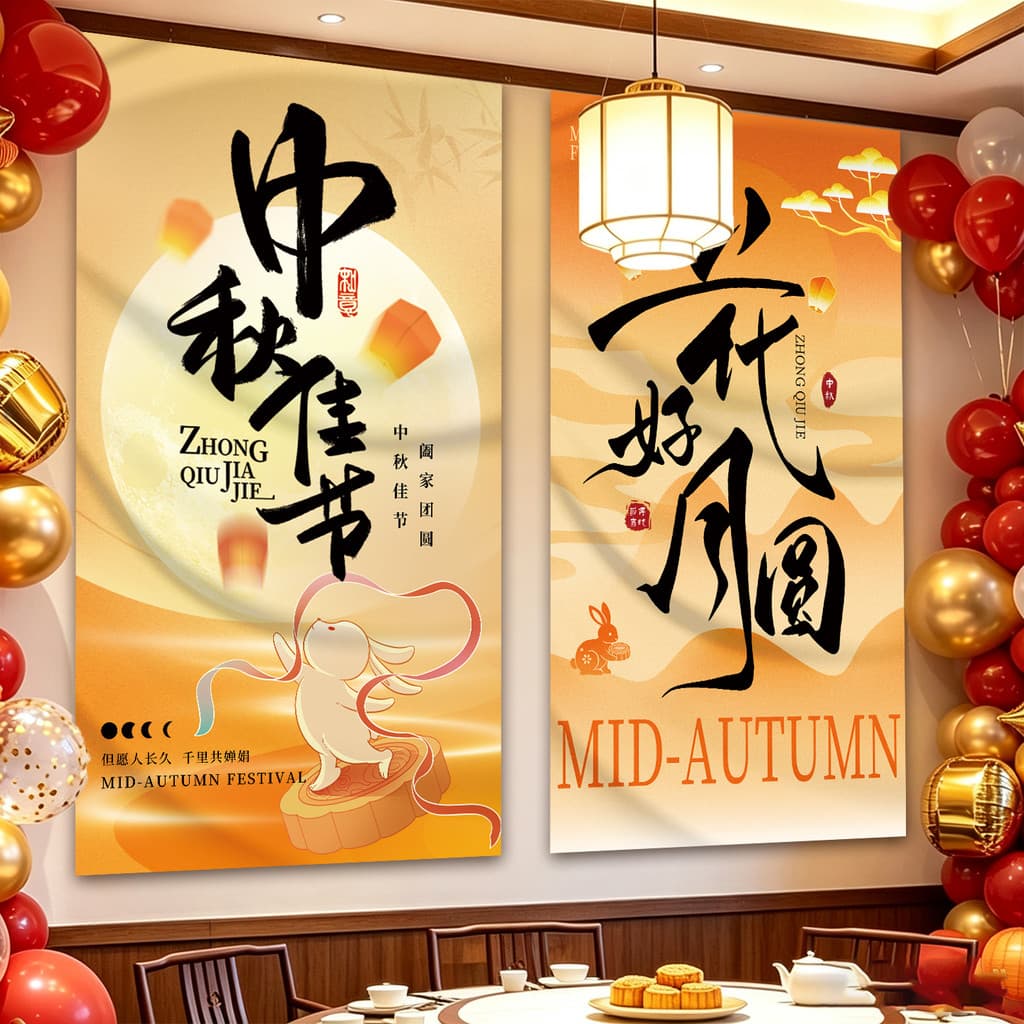 🔥 Decoração de Cenário para Fotos 🔥 Decoração de Cenário 2026 Festa da Lua VENDA QUENTE Mid-Autumn Festival Atmosfera