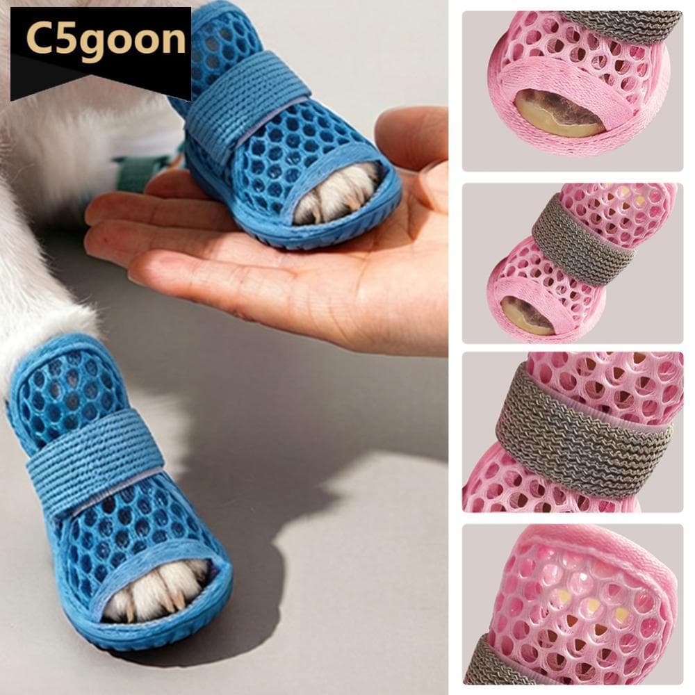 C5GOON Sandálias De Malha Respirável Para Cães Pequenos Sapatos De Verão Animais De Estimação Com Sola Elástica Antiderr
