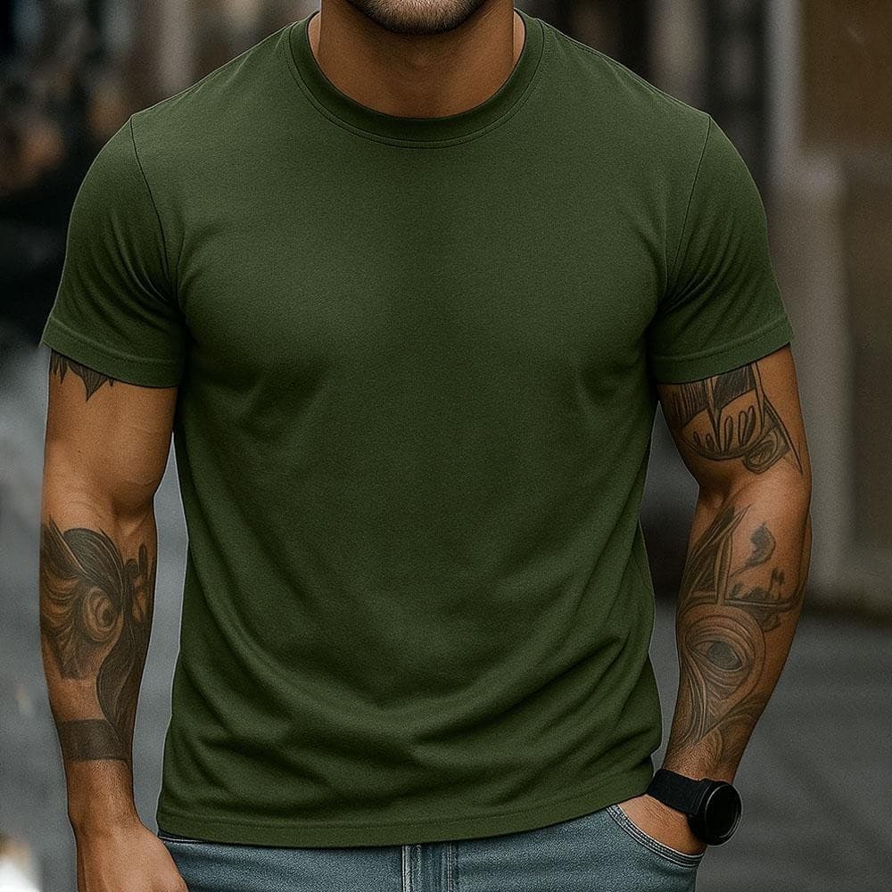 Camisa Masculina Lisa 100% Algodão Casual Dia A Dia Trabalho Escola Academia Streetwear Moda Diária