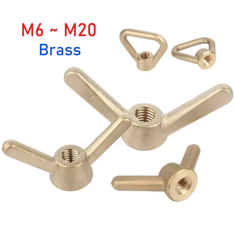 Asa De Latão/Porca Triangular M6 M8 M10 M12 M14 M16 M18 M20 Porcas Em Forma De Chifre De Ovelha De Parafuso De Mão Forma