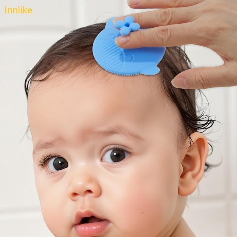 Innlike Silicone Massagem Shampoo Escova Pente Lavagem Cabelo Purificador Do Bebê Para Recém-Nascidos Infantis Ban