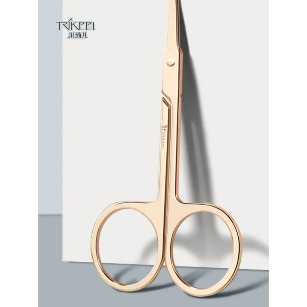 Chuan Qier Tesoura afiada dourada de aço inoxidável Tesoura de beleza Sobrancelhas Nariz Cabelo Pálpebra dupla Adesivos