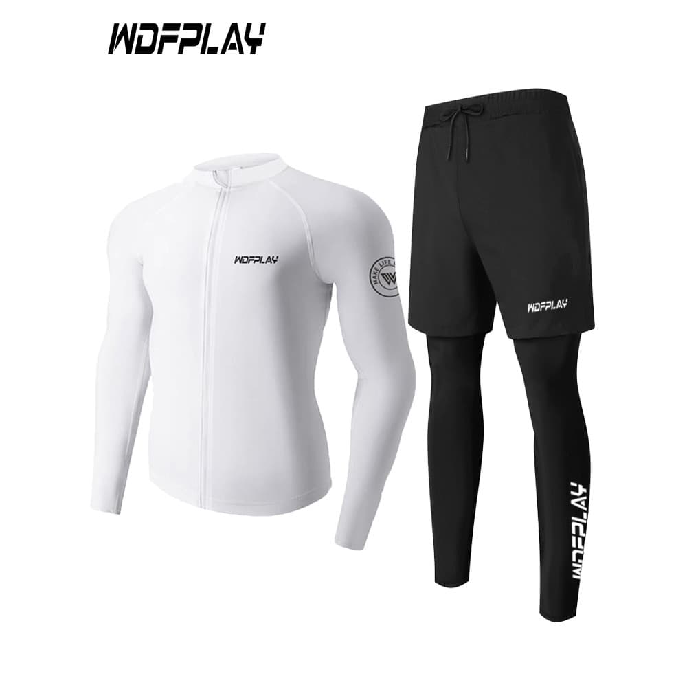 WDFPLAY terno de mergulho masculino de manga comprida de secagem rápida respirável Fitness esportes ao ar livre surf ter