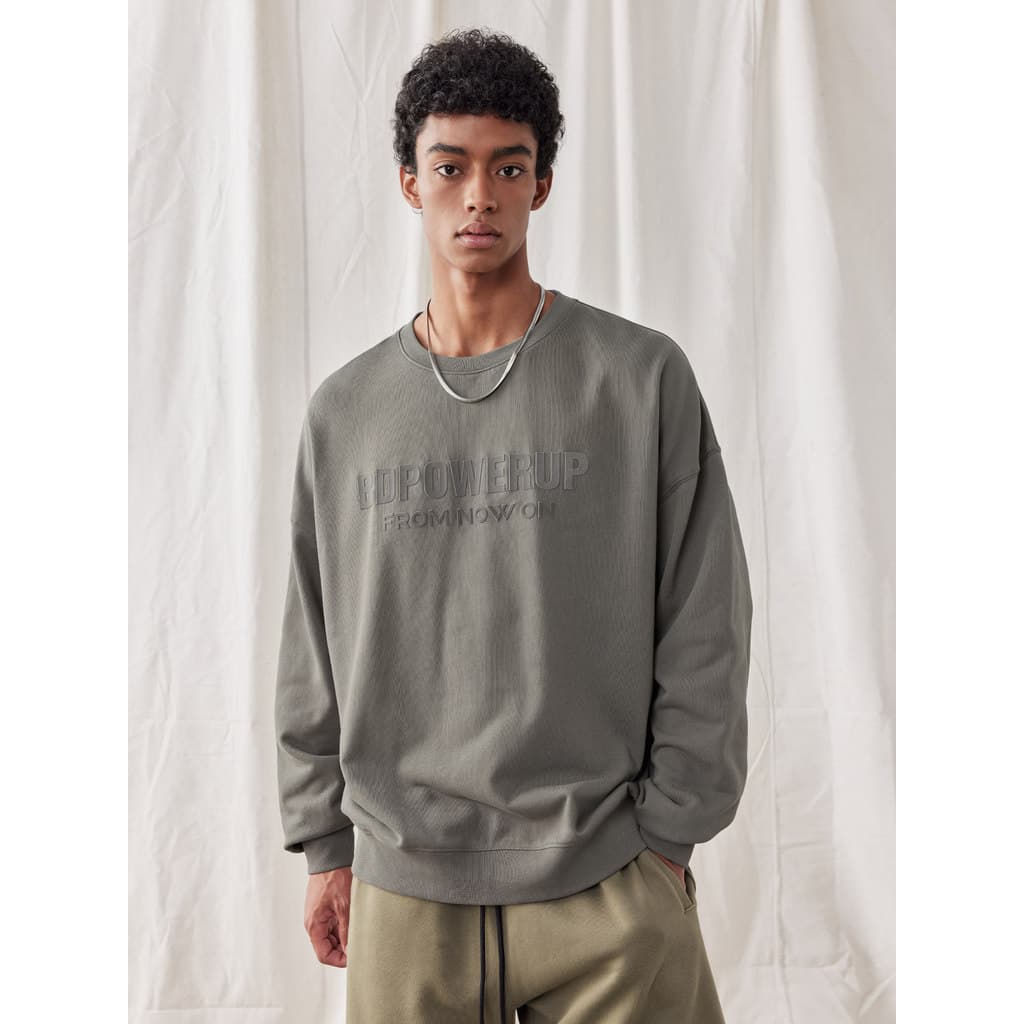 BD Heavy Round Neck Moletom Masculino Pulôver Top Simples Reunindo Impresso Moletom Americano Masculino Solto