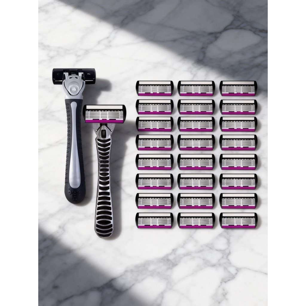 Recargas De Barbear Alemãs De Aço Inoxidável De 6 Camadas , Cartuchos Ultrafechados Compatíveis Com Alças Mach3/4