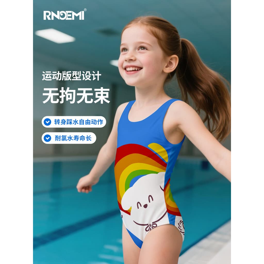 Crianças maiô meninas meninas treinamento profissional verão piscina de uma peça dedicada moda doce bonito princesa