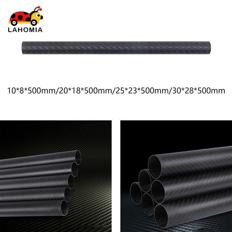 [LAHOMIA] Tubo De Fibra De Carbono , Eixo De 500 Mm , Peças RC , Enrolado Em Rolo 3K Fosco De Sarja Redonda De Alta Resi