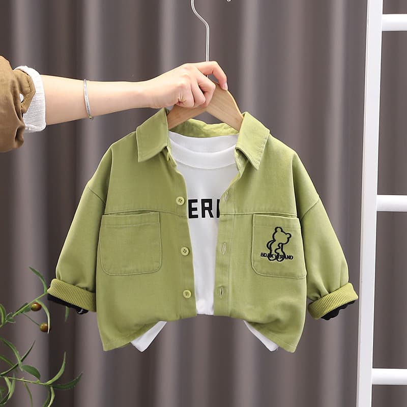Camisa bonita para meninos primavera outono estilo ocidental 2 roupas infantis outono bebê outono roupas topos 1 ano de