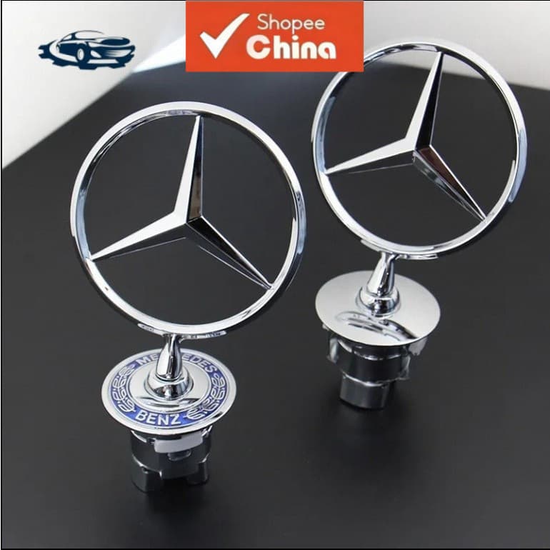 Capô com Logo Metálico de Trigo na Frente para Mercedes-Benz Classe C/E/S W163 W204 W211 W210 W220 W124 Z9HW SDXC