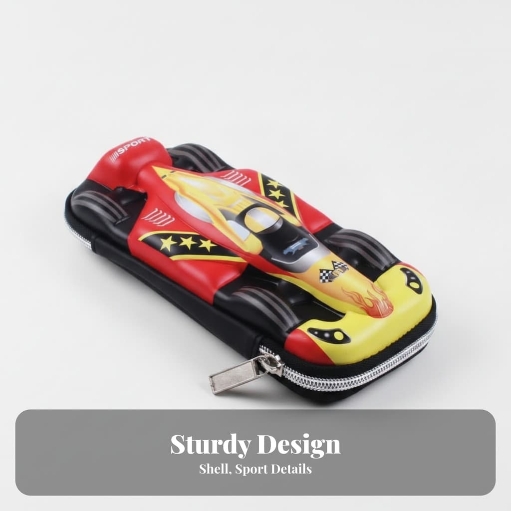 Estojo De Lápis Para Carro , Capa Dura 3D , Bolsa De Papelaria , Proteção Resistente Meninos , Escola , Sala De Aula