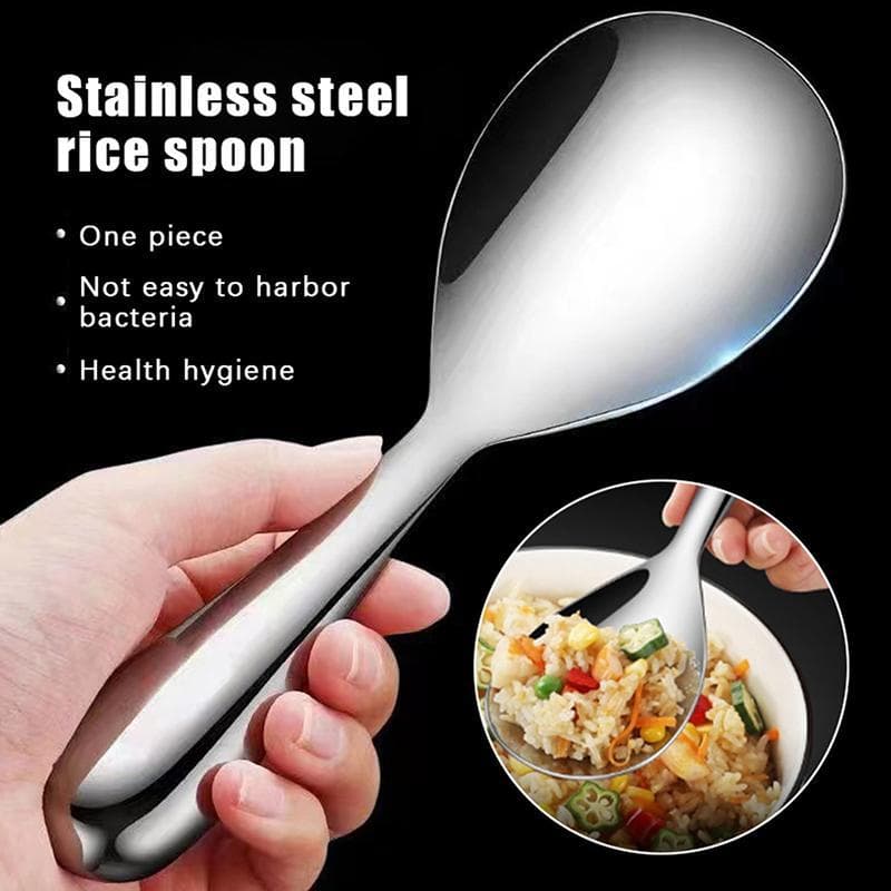 [sourcecome] Colher De Arroz De Aço Inoxidável 304 Anti Escaldante De Grande Capacidade Panela Espessa Talheres Multiuso
