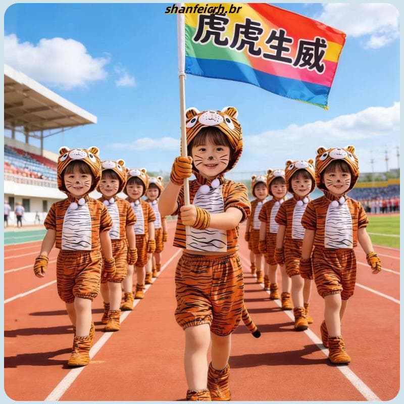 Fantasia de tigre infantil, fantasia de Animal pequeno, casa de doces, fantasia de dança de tigre pequeno, traje de dois