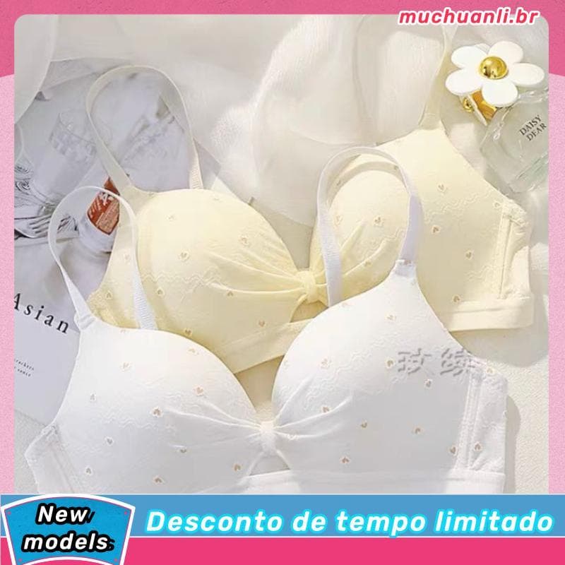 Roupa interior não magnética feminina branco Push-Up suporte superior Anti-flacidez sem anel de aço menina estudante sut