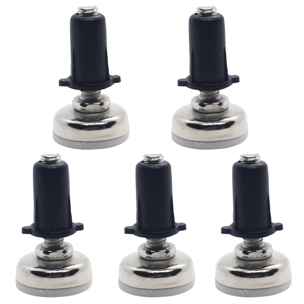 Kit 05 Sapatas Niveladoras 21mm Aço Niquelado 1/4 Com Bucha