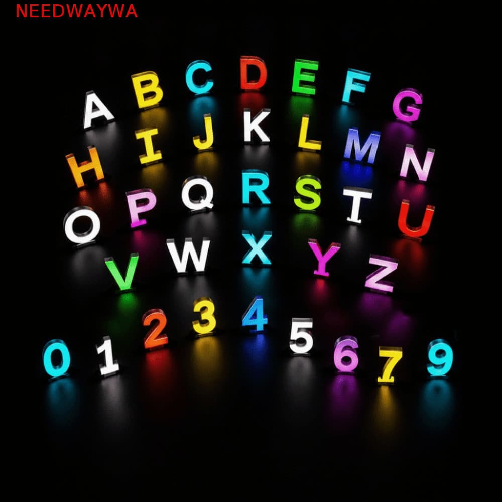 NEEDWAYWA LED Letras Luz , Decorativa Inteligente Do Alfabeto , Lâmpada De Número De Letra De Nome Multicolor De Plástic