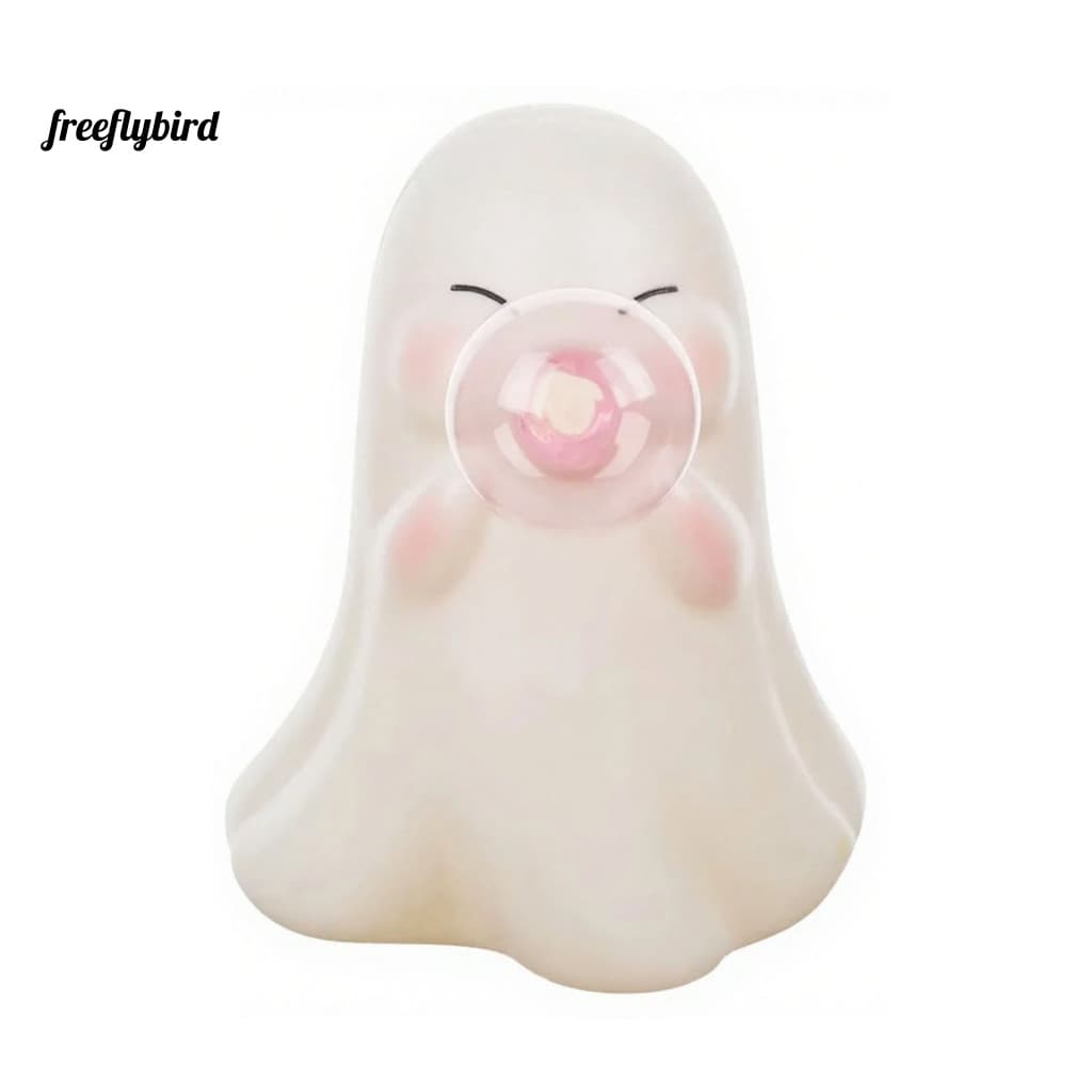 Fz Ghosts Blow Ornamento De Bolha Rosa , Estatueta De Fantasma De Resina , Acessório De Mesa Temático De Halloween , Blu