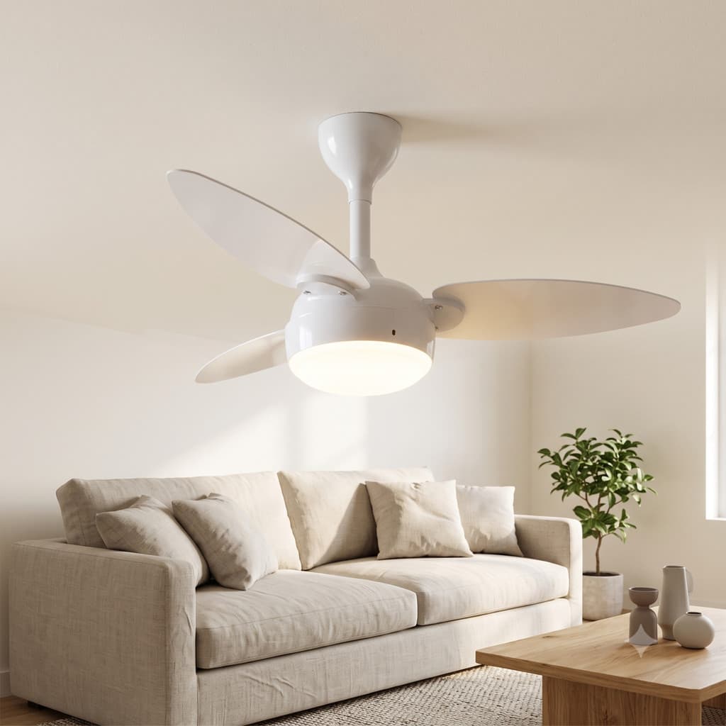 Ventilador de Teto Ventisol Elluz Branco Inverter Bivolt Casa Sala Moderno Potente