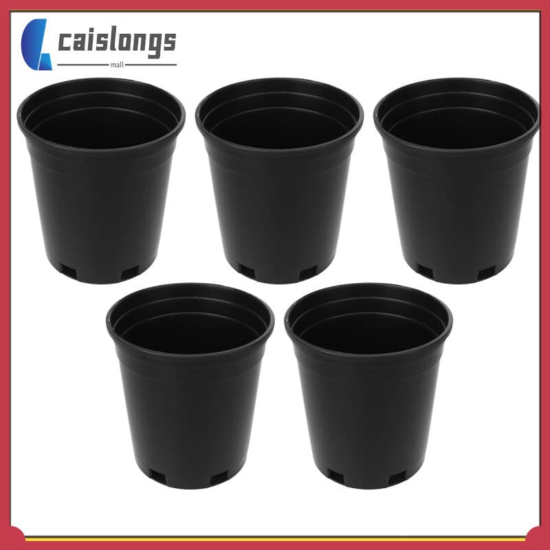 🍳 5Peças Vaso De Plástico Preto Para Jardim E Uso Doméstico