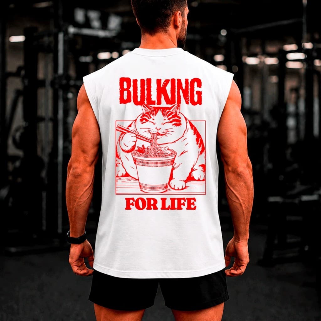 Regata Machão BULKING FOR LIFE Masculina Oversized Academia Masculina Roupa De Treino Regata Fitness Hipertrofia Premium