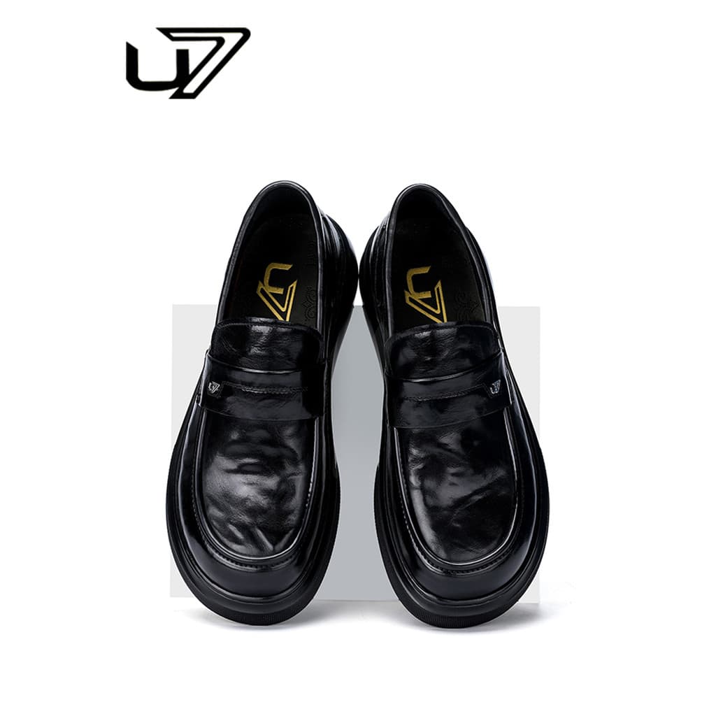 U7 sapatos masculinos 2026 novo estilo de couro genuíno de sola grossa mocassins de negócios masculino primeira camada d