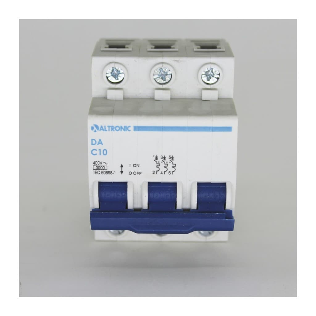 Disjuntor Tripolar Din 3p 10a Curva C 3ka Altronic