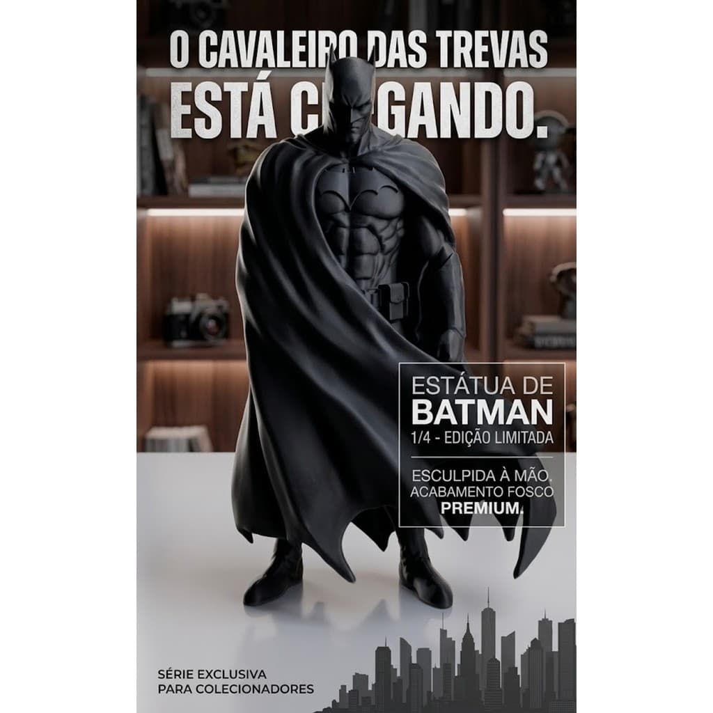 Boneco 3D  D C Cavaleiro Das Trevas Estátua decoração 15cm decoração de ambiente cultura gamer geek otaku