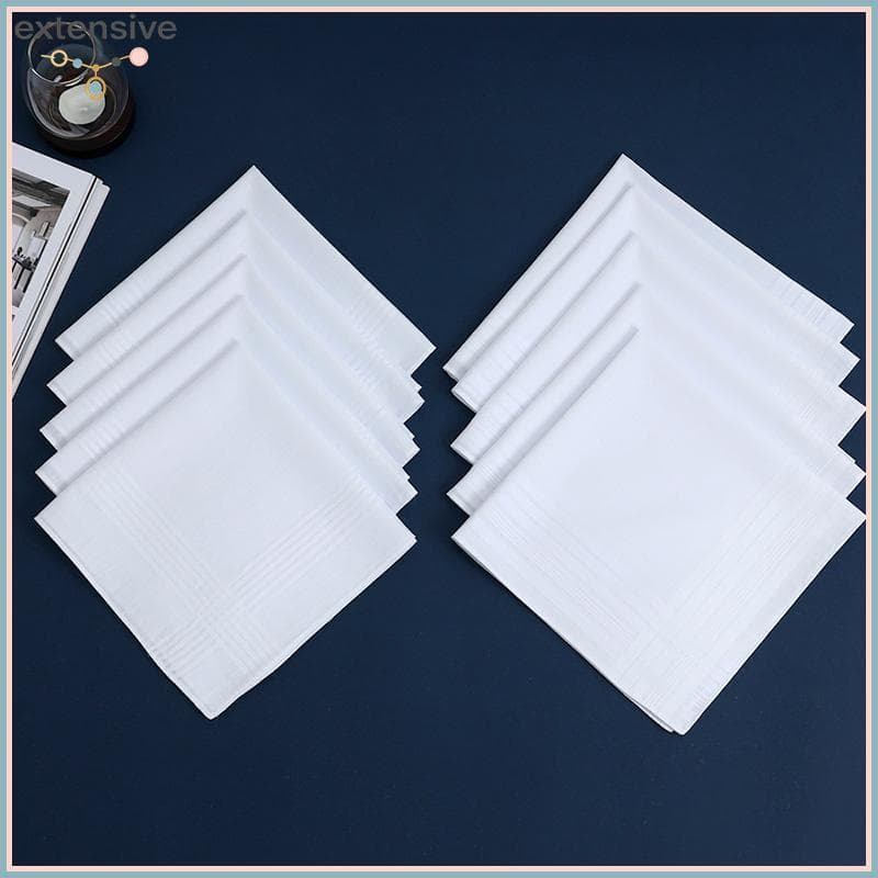 EA & Moda 6/12pcs Lenço De Algodão Macio Branco Cavalheiro Cor Sólida DIY .