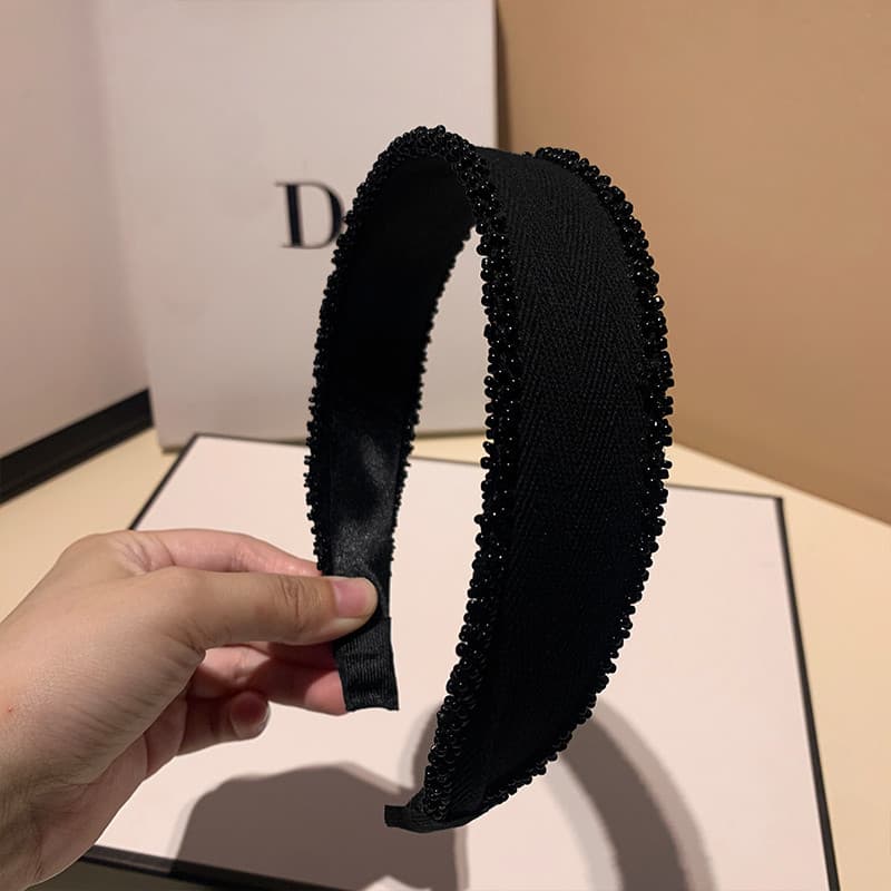 Tiara Xiaoxiangfeng tecido pressão cabelo bandana frisado Hairpin feminino simples elegante para fora All-Match Headwear
